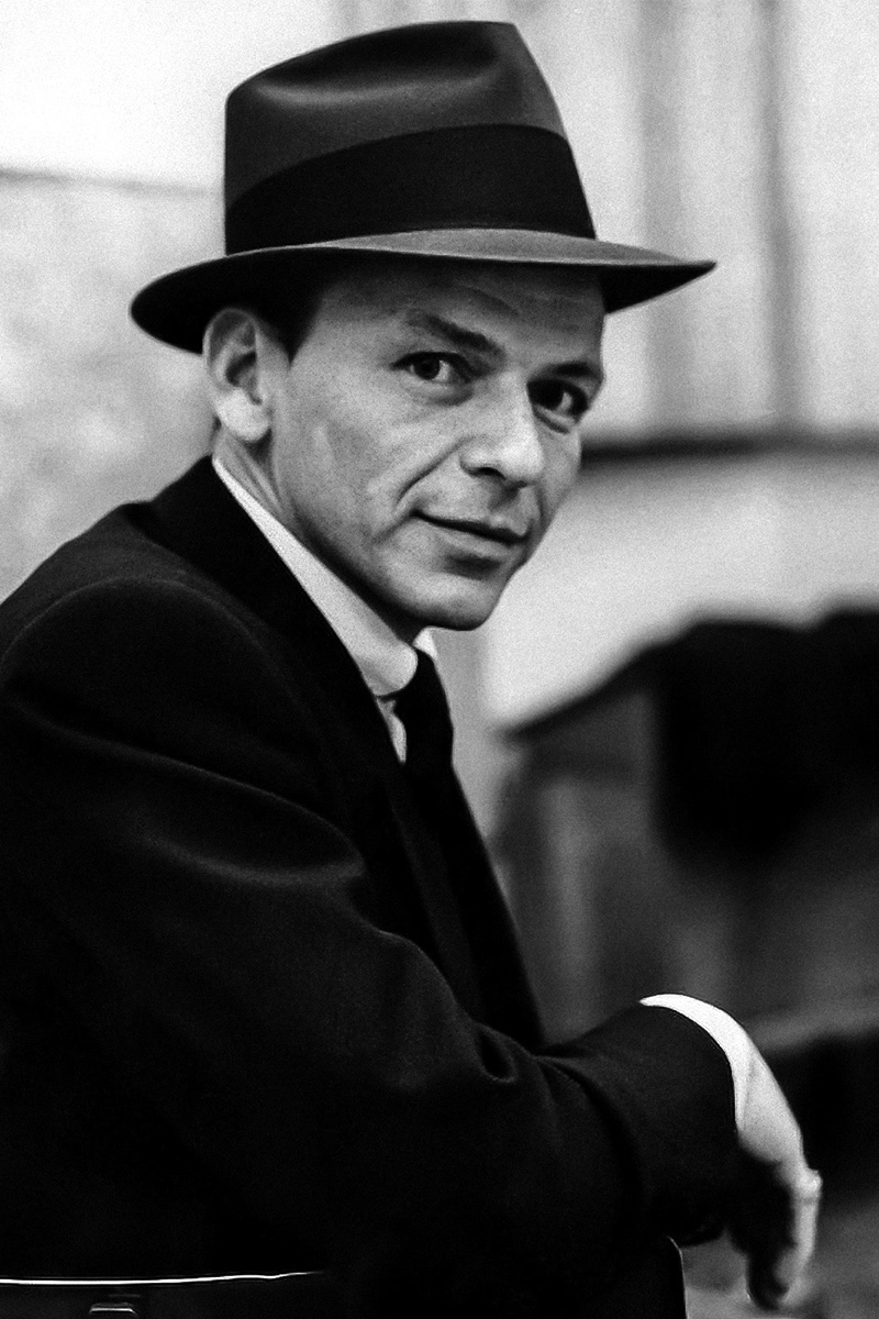 Picture of Frank Sinatra. This work is in the public domain because it was published in the United States between 1927 and 1963, and although there may or may not have been a copyright notice, the copyright was not renewed. 