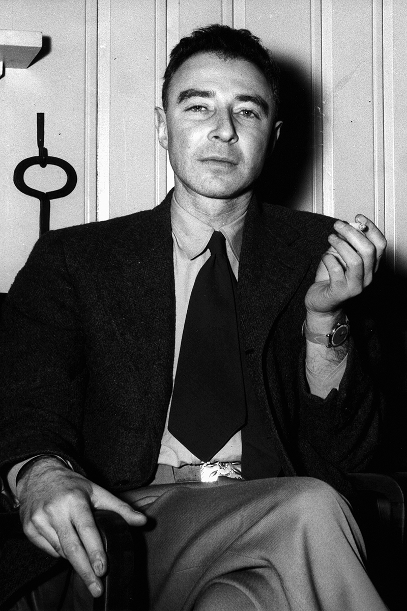 Picture of J. Robert Oppenheimer. This image is a work of a United States Department of Energy (or predecessor organization) employee, taken or made as part of that person's official duties. As a work of the U.S. federal government, the image is in the public domain.