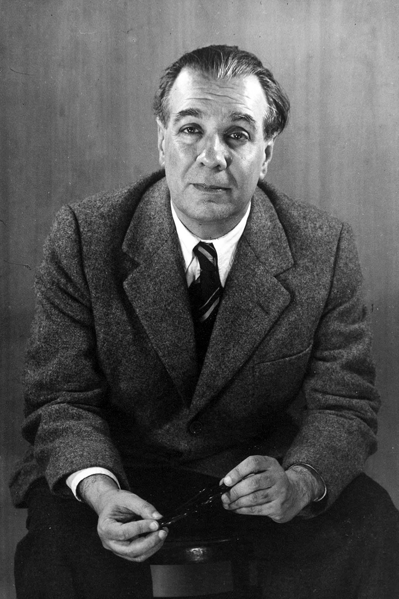 Picture of Jorge Luis Borges. This image is in the public domain because the copyright of this photograph, registered in Argentina, has expired.