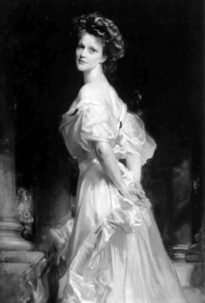 Picture of Nancy Astor. Portrait of Mrs. Waldorf Astor (nee Nancy Langhorne), Viscountess Astor. Oil on canvas by the American artist John Singer Sargent. 149.9 cm x 99 cm (59.02 in. x 38.98 in. ) 1908-1909.