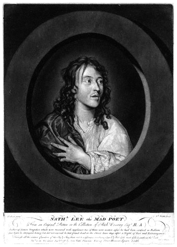 Picture of Nathaniel Lee. Portrait of Nathaniel Lee (1653-1692), mezzotint, published 1778, by John Watts (fl. 1766-1786), after William Dobson (1611?1646)