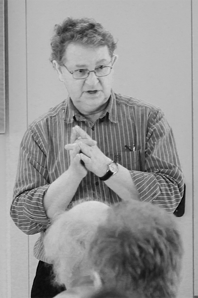 Picture of Steve Roud. Steve Roud, the English folklorist and creator of the Roud Folksong Index, speaking at an event for the launch of the Full English website at Clare College Cambridge in March 2014.