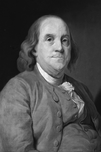 Picture of Benjamin Franklin. Benjamin Franklin, 1778, portrait by Joseph-Siffred Duplessis (1725?1802), National Portrait Gallery, London.