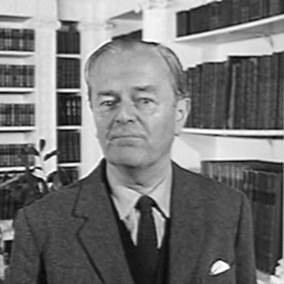 Picture of Kenneth Clark. Lord Clark in the library at Osterley Park, presenting the BBC TV series Civilisation.