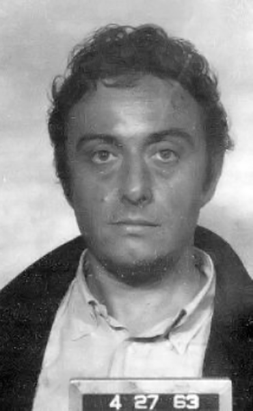 Picture of Lenny Bruce. Mugshot taken of Lenny Bruce, taken following his arrest. San Francisco Police Department photographic records.