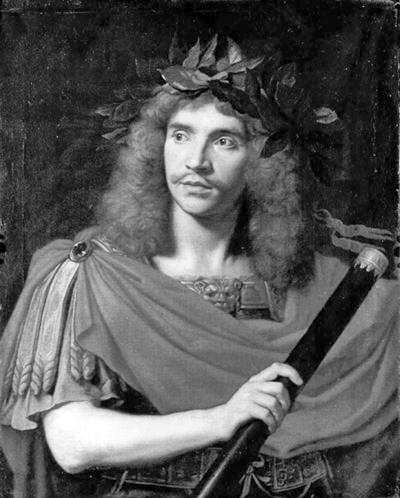 Picture of Molière. Portrait of Molière as Julius Cesar by Nicolas Mignard in 1658